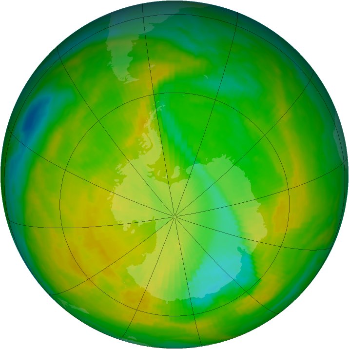 Antarctic ozone map for 23 November 1991
